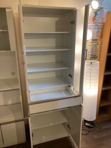 【スリム食器棚、ホワイト】クリーニング済　配達可能　管理番号50801