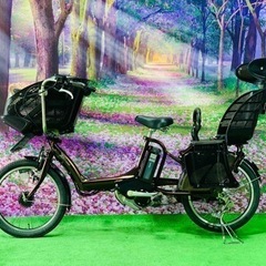 ❹ 4659子供乗せ電動自転車ブリヂストン3人乗り新品20インチ良好バッテリー