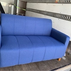5KM以内配送無料　ブルーソファー2人掛け用