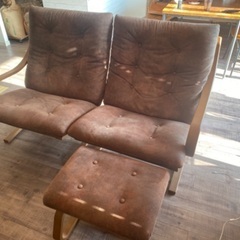 美品‼️2人がけオーダーソファー（オットマン付き）