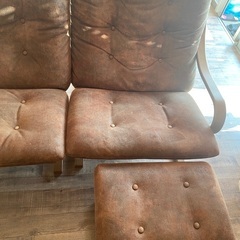 美品‼️2人がけオーダーソファー（オットマン付き）の画像