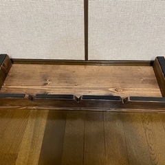 パソコンスタンド　土台　自作　ウォルナットの画像