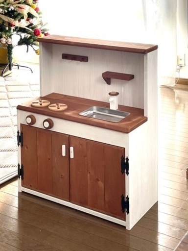 子どもキッチン ナチュラルハンドメイド 美品