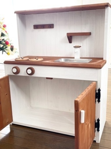 子どもキッチン ナチュラルハンドメイド 美品