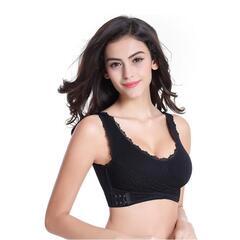 L　ナイトブラ新品 黒 夜用ブラ ノンワイヤーブラ 育乳ブラの画像