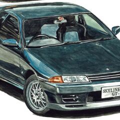 NC-387 スカイラインジャパン/スカイラインGT-R R32 限定版画 直筆サイン有 額装済 作家 平右ヱ門の画像