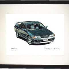 NC-390 スカイラインGT-R R32 限定版画 直筆サイン有 額装済 作家 平右ヱ門の画像