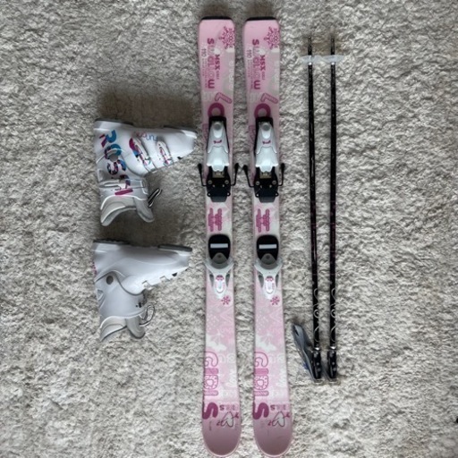 ガールズ　子供用スキー板110cm Jr用　4点セット