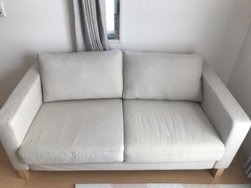 【再値下げしました】IKEA（KARLSTAD）の2人がけソファ【ベージュ】
