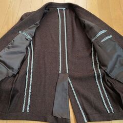 【美品】ソフトな薄手ウールジャケットこげ茶Lカーディガン感覚の画像