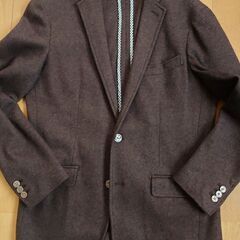 【美品】ソフトな薄手ウールジャケットこげ茶Lカーディガン感覚