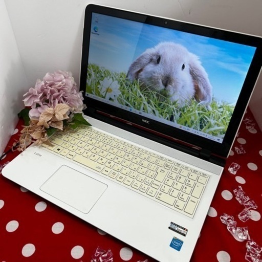 A-19初心者歓迎/光沢ツヤツヤ/サクサク/白くて可愛いパソコン♪