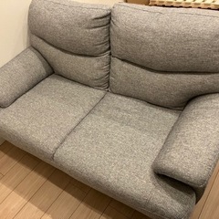 【値下げ済】ニトリ/2人用布張りソファグレー