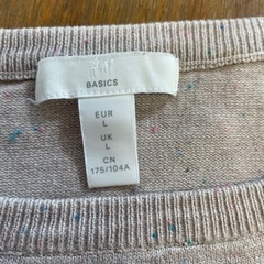 H&M BASICS ニット　Lサイズ　ベージュ　ドットの画像