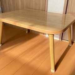 折りたたみテーブル 木目調 ナチュラル 使用感あり