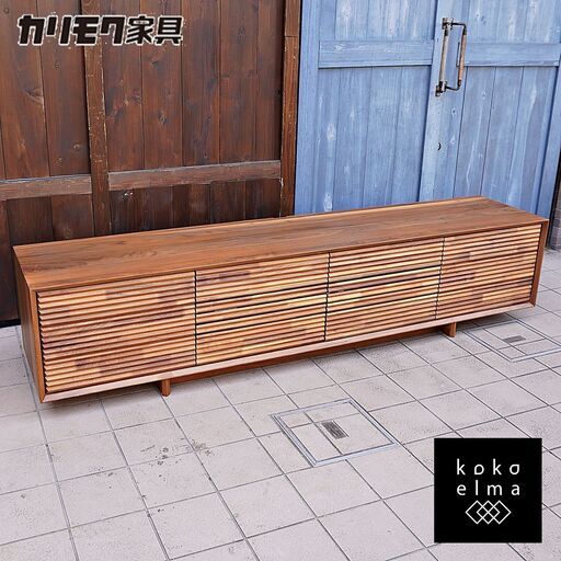 karimoku(カリモク家具) ソリッドボード ウォールナット材 ローボードです！立体感のあるモルダーデザインにより上質感溢れる空間を演出。ワイドタイプのテレビボードは収納力も抜群♪DA112