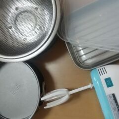 製菓用器具セット(ハンドミキサー、ボウル、バット)