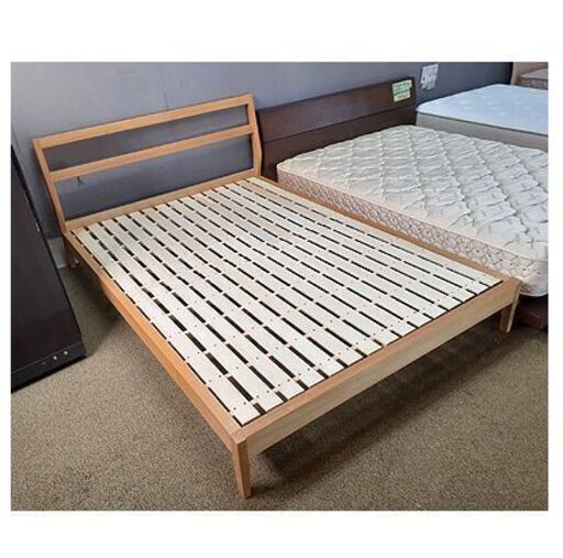 【無印良品 タモ材ベッド フレーム フランスベッド マットレス】ダブルベッド マットレス付 MUJI Francebed アネロッソ 