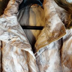 GU レディース ダウンジャケット ダウンコート XLサイズ アニマル柄 ヒョウ柄の画像