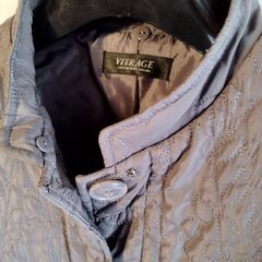 VITRAGE 中綿 レディースジャケット  コート グレー 軽量・暖か グレーうす紫 LLサイズ 美品の画像