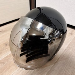 ジェットヘルメット　ミラーバブルシールド　開閉機能付き
