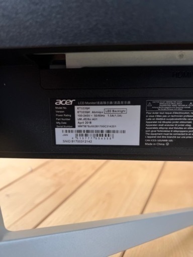 Acer ET322QK 32インチ 4kモニター