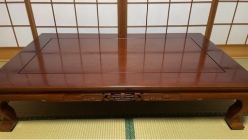 大塚家具　花梨素材　本漆塗り　無垢　応接間等へのテーブルに