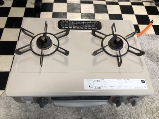 【リサイクルサービス八光】2020年製リンナイ Rinnai KG34NBEL/LP [ガステーブル 56cm幅 クリームベージュ 左強火力 プロパンガス用]