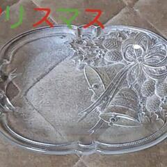 クリスマス用　ガラス　プレート2枚　器　皿　未使用の画像