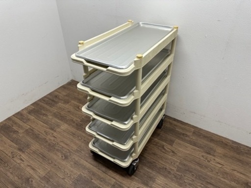 KAWAJUN　カワジュン　業務用　バントレイカート　５段　ワゴン　台車　W３９０ｘＤ８００ｘＨ９３.５０ｍｍ　②