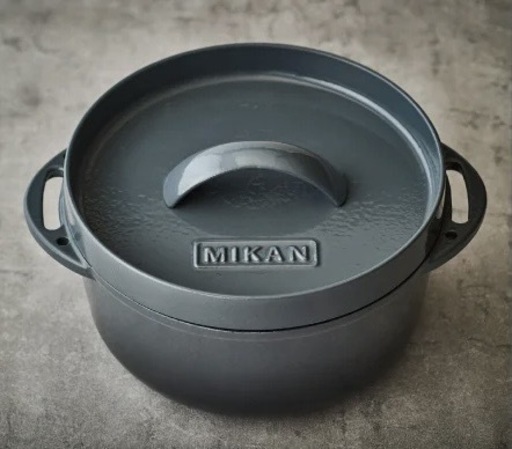☆MIKAN☆ ホーロー ダッチオーブン グレー MKN046
