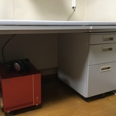 値下げ事務机&引き出しのペア　中古　120×70