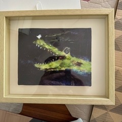【新品・未使用】現代アート　抽象画　おしゃれ　ワニ