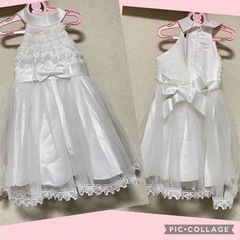 【新品タグつき】大人可愛い❤︎ドレス❤︎ホワイト　110の画像