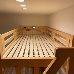 ロフトベッド 木製 頑丈 シングル ベッド システムベッド 宮付き 階段