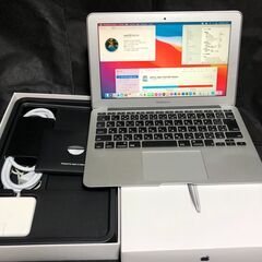 「MacBook Air 11インチ Mid 2013 MD711J/A(Core-i5/4GB/128GB)」 Core i5搭載 /メモリー4GB / SSD-128GB / MacOS(Big Sur)とOffice2019 / Bootcamp側はWin10 ProとOffice2010 / Webカメラ / Bluetooth / 無線LAN /箱入中古美品