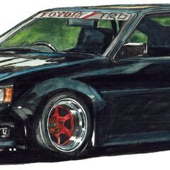 NC-391 TOYOTA カローラレビンAE86 限定版画 直筆サイン有 額装済 作家 平右ヱ門の画像