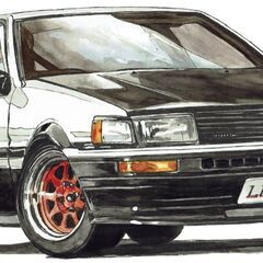 NC-391 TOYOTA カローラレビンAE86 限定版画 直筆サイン有 額装済 作家 平右ヱ門の画像