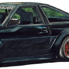 NC-392 TOYOTA カローラレビンAE86 限定版画 直筆サイン有 額装済 作家 平右ヱ門の画像