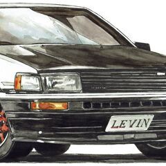NC-393 TOYOTA カローラレビンAE86 限定版画 直筆サイン有 額装済 作家 平右ヱ門の画像