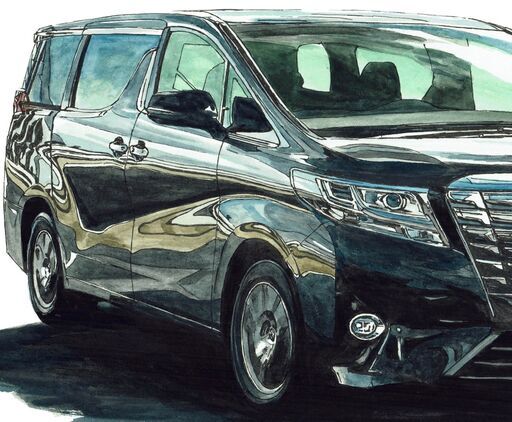 NC-394 TOYOTA アルファード 限定版画 直筆サイン有 額装済 作家 平右ヱ門