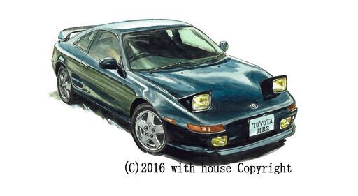 NC-400 TOYOTA MR-Ⅱ 限定版画 直筆サイン有 額装済 作家 平右ヱ門