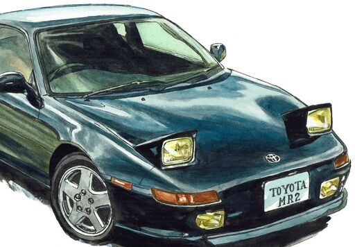 NC-400 TOYOTA MR-Ⅱ 限定版画 直筆サイン有 額装済 作家 平右ヱ門