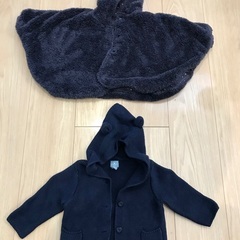 リバーシブルポンチョ&上着　70センチ