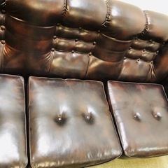 昭和レトロ　アンティーク　ミッドセンチュリー　当時物　ヴィンテージ3Pソファの画像