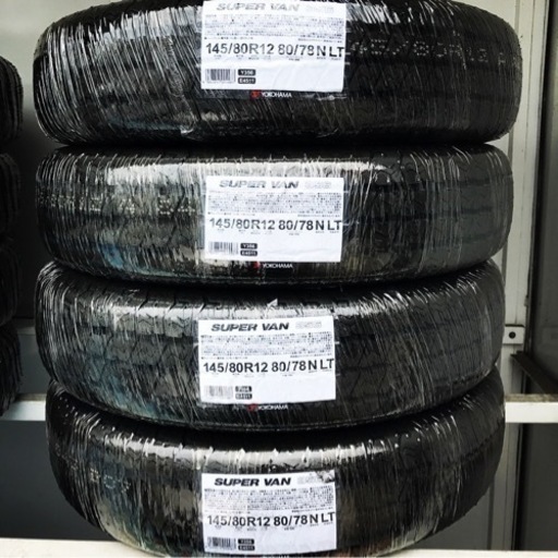 145/80R12 80/78N(145R12 6PR)ヨコハマタイヤY356新品22年製4本 作業代、消費税全て込み16500円！