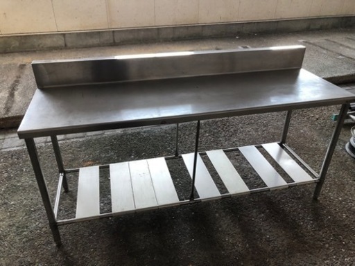 【業務用】ステンレス作業台（バックガード付）