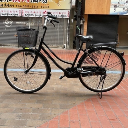 【点検整備済み】中古自転車 26インチ ママチャリ フロントタイヤ新品
