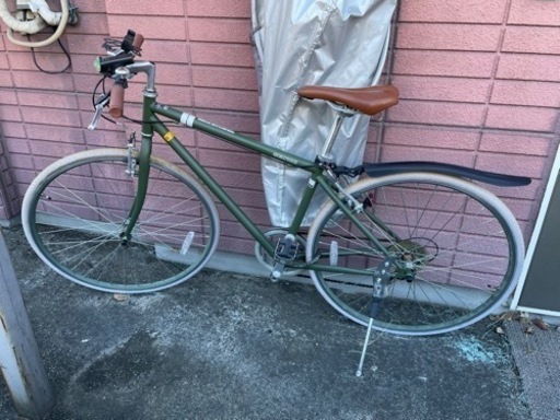 自転車 クロスバイク モスグリーン色