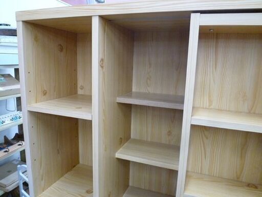 ①本棚 スライド式 6段 幅89x奥行30x高さ175cm 収納家具 書棚 ブックシェルフ ナチュラル 木製 苫小牧西店